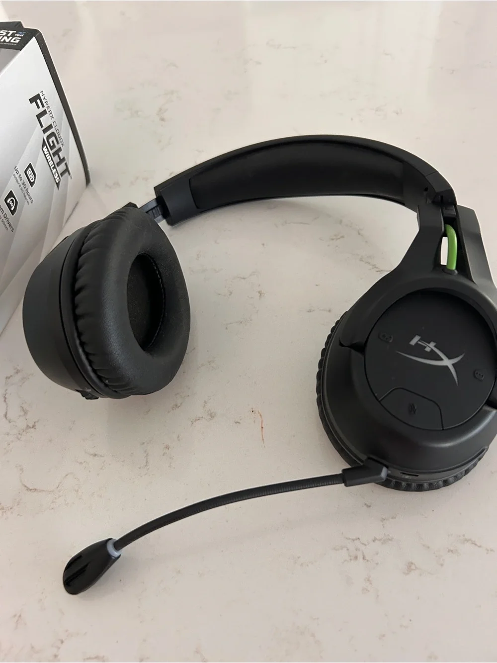 Hype CloudX Light Wireless Gaming Headset — Black with Green Accents